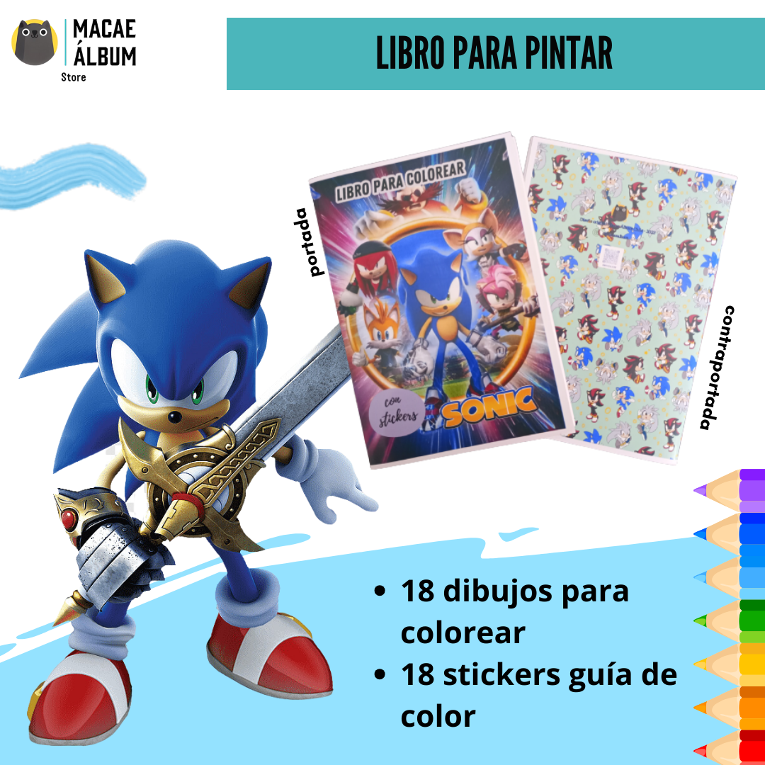 Macae - Libro Para Pintar Sonic Con Stickers