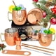 thumbnail image 1 of Juego de tazas de cobre LINALL Moscow Mule de acero inoxidable de 18 oz, 4 unidades, 1 of 6