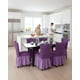 thumbnail image 3 of Set de 6 fundas turkas con falda para sillas con diseño de lineas, 3 of 6