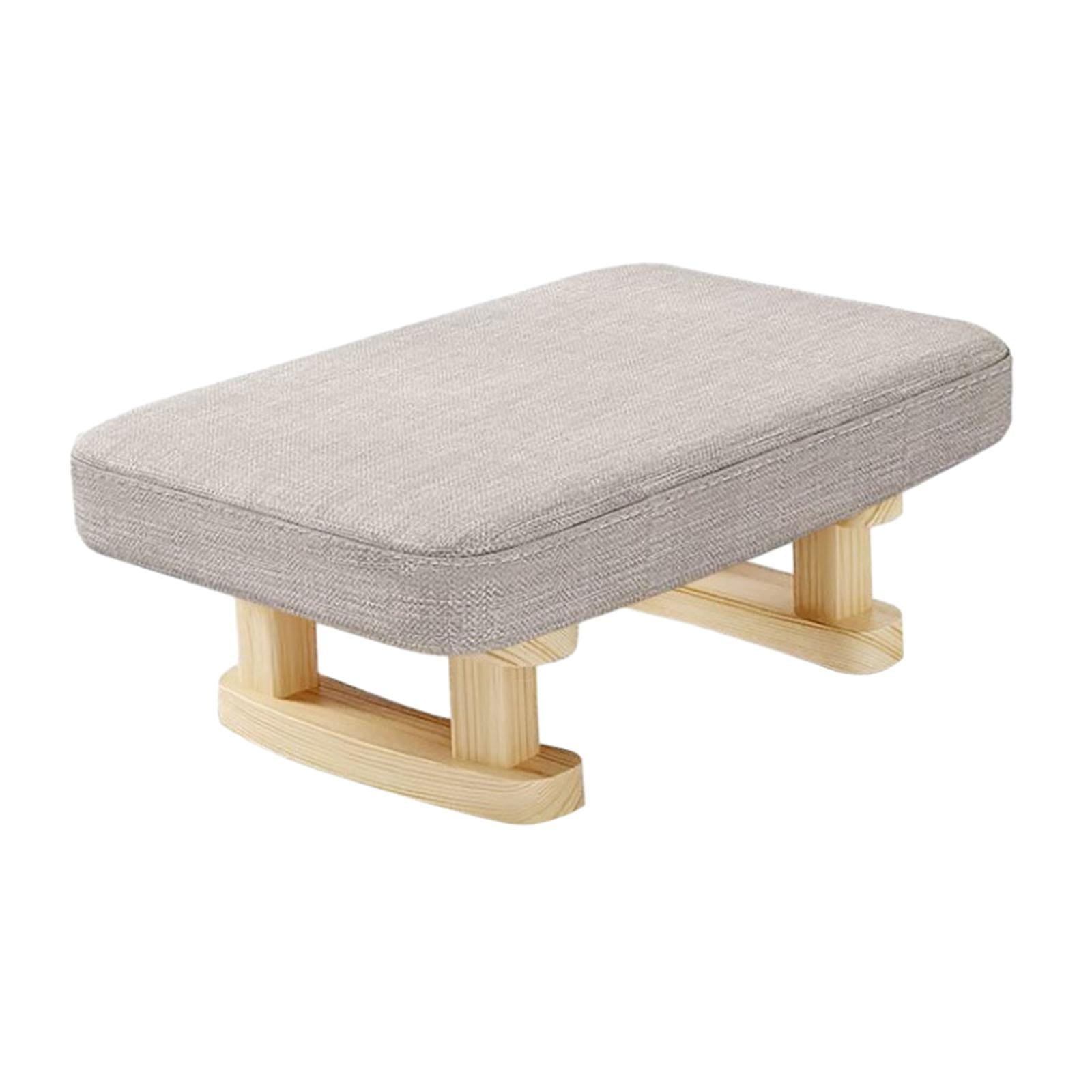 Magideal - Reposapiés Con Patas De Madera, Reposapiés Para Sofá, Taburete Rectangular Moderno Y Acolchado Suave, Otomano Pequeño Para Entrada, Dormitorio Y Hogar Color Plano