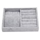 thumbnail image 2 of Caja De Bandeja De Exhibición De Joyería Apilable De Terciopelo Gris Para La Tira De Joyería, 2 of 5