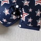 thumbnail image 4 of Mono de manga corta con estampado de rayas y estrellas del Día de la Independencia para niños y niñas (azul marino, 9-12 meses), 4 of 6
