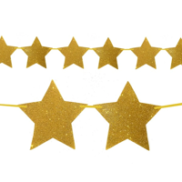 Genérico - Guirnalda Estrella Dorado 15 Pcs X1 Uni