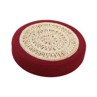 Ioensy - Cojín De Tatami Redondo Estilo Japonés Para Patio Interior Exterior Rojo Oscuro