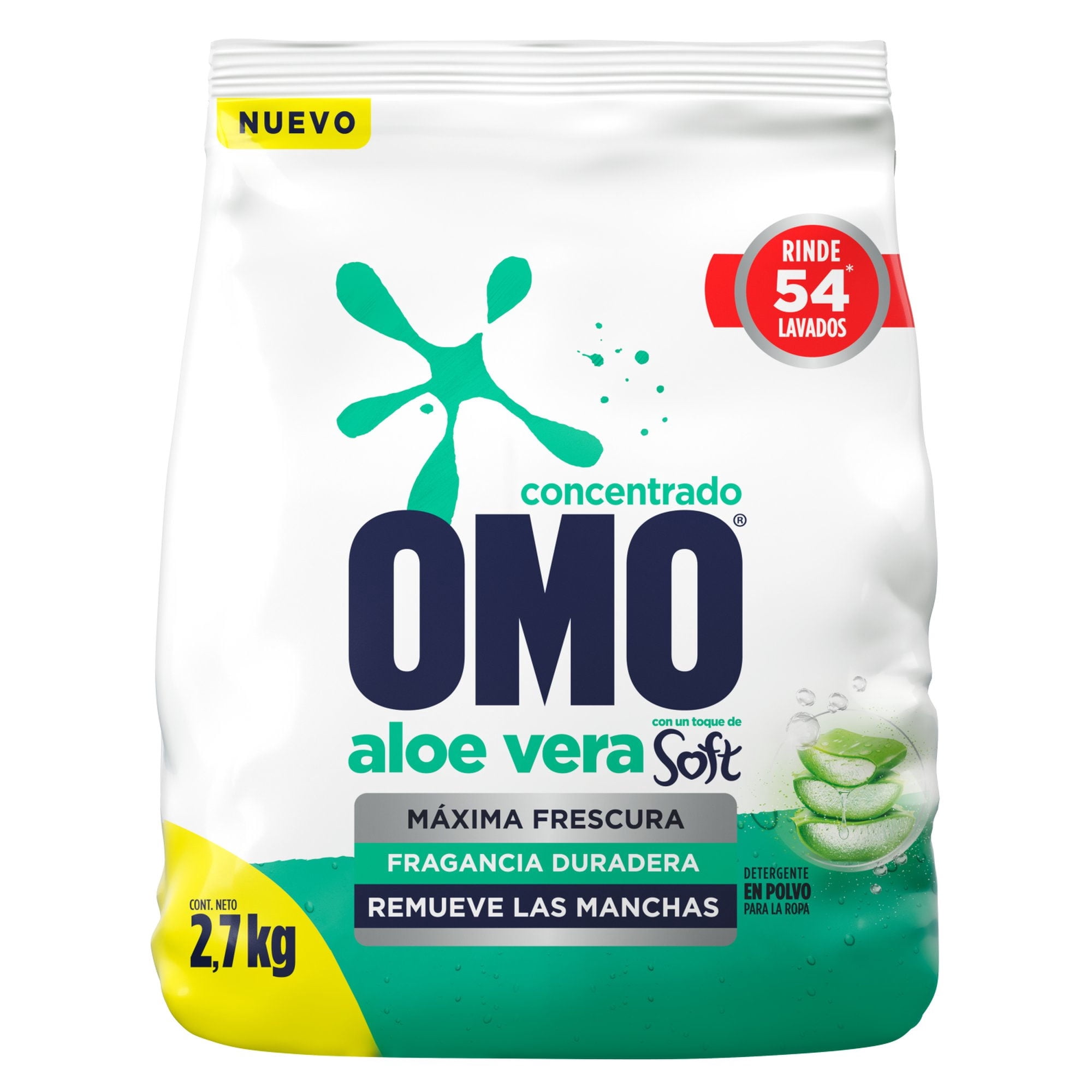 Detergente En Polvo Ultra Power Aloe Vera Bolsa 2,7 kg Omo