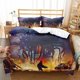 thumbnail image 1 of Cartoon Fighting Scene Digital Print Quilt Duvet Cover Set Super 3-Piece Bedding Set, 1 of 4
