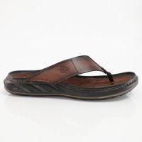 Sandalias Ojotas Pegada De Cuero Café Claro (Hombre) | 134103-02 - Talla 42