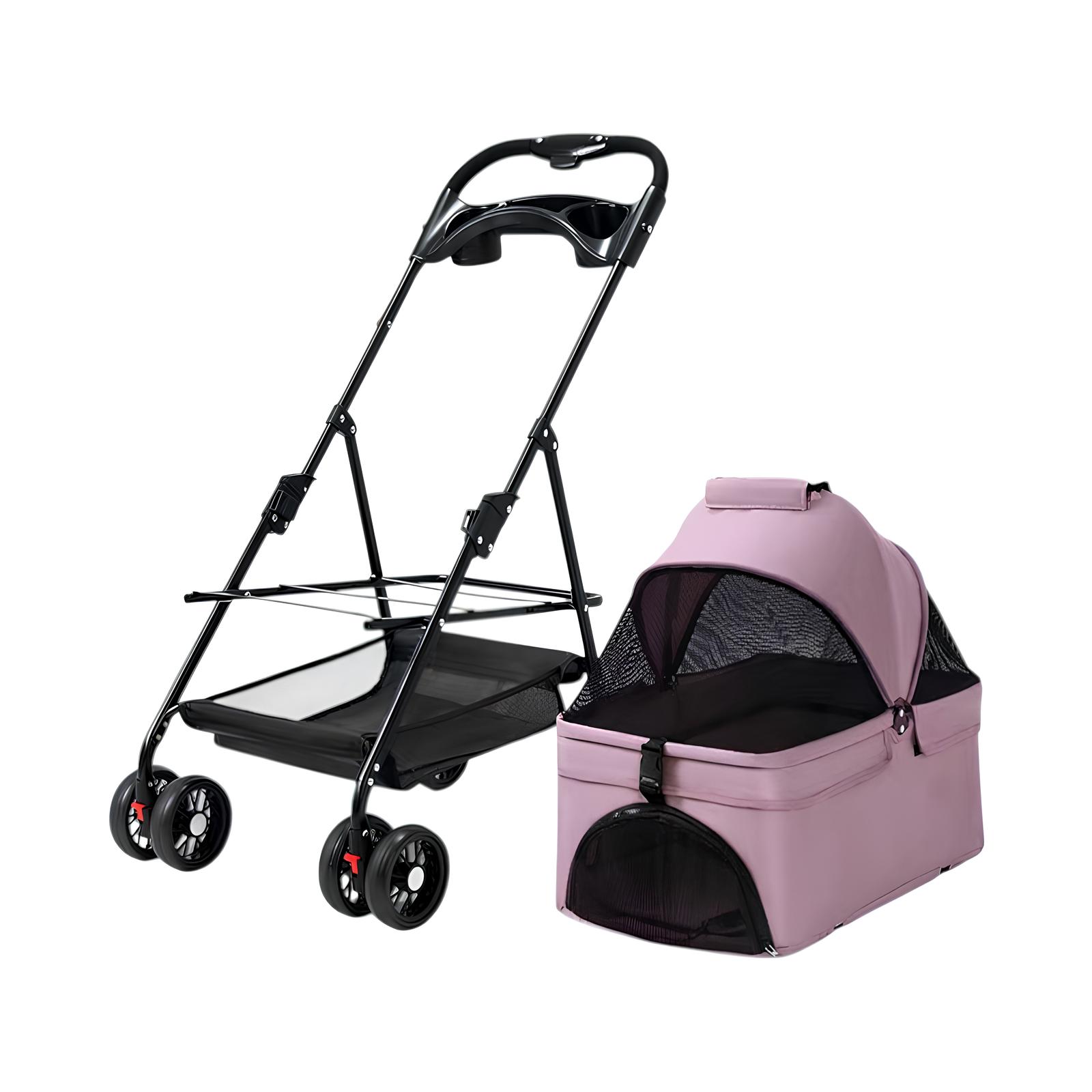 Coche Para Mascotas Perros Gatos 2 En 1 Lubabycas Negro