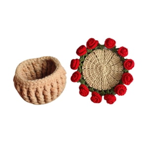 Bothyi - Kit De Crochet Para Principiantes: Posavasos De Flores De Crochet Fáciles Para La Cocina, El Hogar Y La Mesa, Color Rojo
