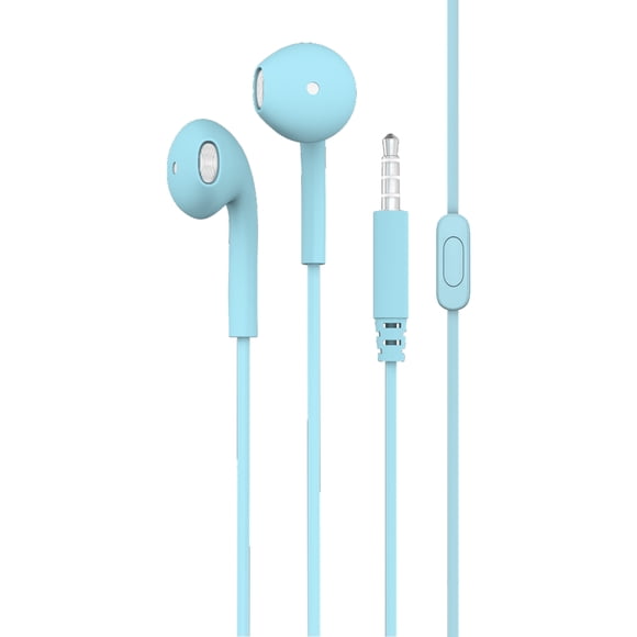 Audífonos Con Cable Jack Y Micrófono Kbod Fon-10019 Celeste