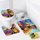 thumbnail image 4 of Esa chica Lay Lay-theme 4-Piece Shower Curtain Set with Rugs, Waterproof Bathroom Decor Set Includes Bath Mat, U-Shaped Rug, Toilet Lid Cover and Curtain with Hooks, 4 of 6