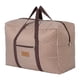 thumbnail image 1 of Bolsa de viaje de gran capacidad REGALWOVEN a rayas Oxford, bolsa de transporte con cremallera color vino tinto para organizar el hogar, marrón café 19.7x15.7x9.8 pulgadas, 1 of 5