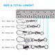 thumbnail image 5 of Accesorios de pesca MOBOREST Barrel Snap Swivel 200 piezas, 5 of 9