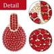 thumbnail image 3 of Pendientes elegantes de aleación con forma de gota de diamantes de imitación redondos para mujer y niña (rojos), 3 of 5
