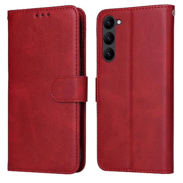 Funda Billetera para Samsung Galaxy S23 Plus con Porta Tarjetas y Soporte Ajustable Rojo