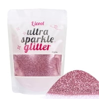 Rubor Rosa Extrafino Con Purpurina Para Decoración De Uñas Licool Glitter, 100 G