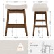 thumbnail image 2 of Set de 3 taburetes de bar Cozyman, asiento tipo silla de montar de 61 cm, patas de madera, 2 of 8
