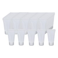 Magideal - 100 Uds. Botella Vacía De Tubos Blandos De 5Ml Con Tapas De Plástico Portátil Recargable. Contenedor. Para Crema Botella Para Apretar Champú. - Mate Blanco Mate