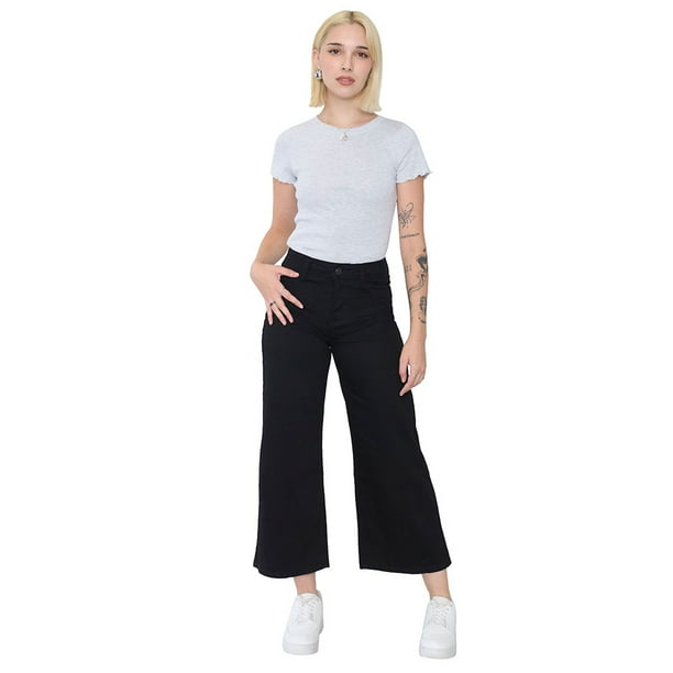 Jeans Mujer Culotte Fit 5 Bolsillos Negro Corona