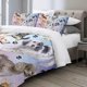 thumbnail image 3 of Moon Wolf Bedding Green Watercolor Forest Wolf Landscape Duvet Cover Sets 3 Pieces Wild Animal Bedding Set, 3 of 5