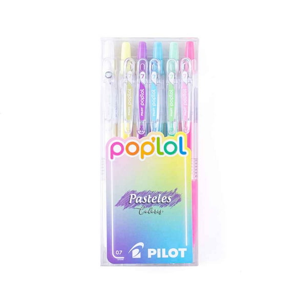 Set Lápiz Gel POPLOL 0.7 6un Pasteles