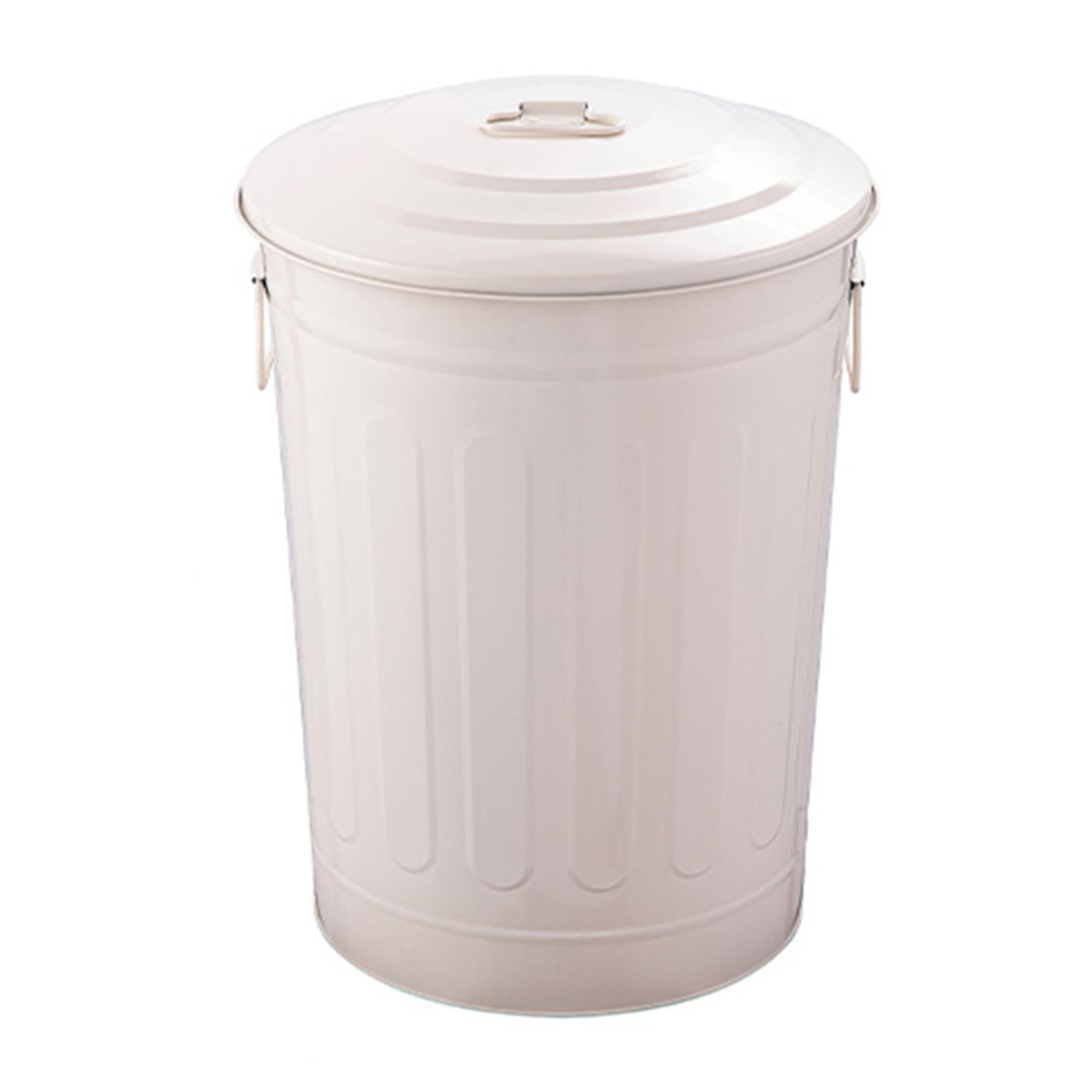 Magideal - Contenedor De Basura Metálico Con Tapa, Solución Multiusos Para La Gestión De Residuos, Contenedor De Basura Cubierto, Redondo, Para Exteriores, Para