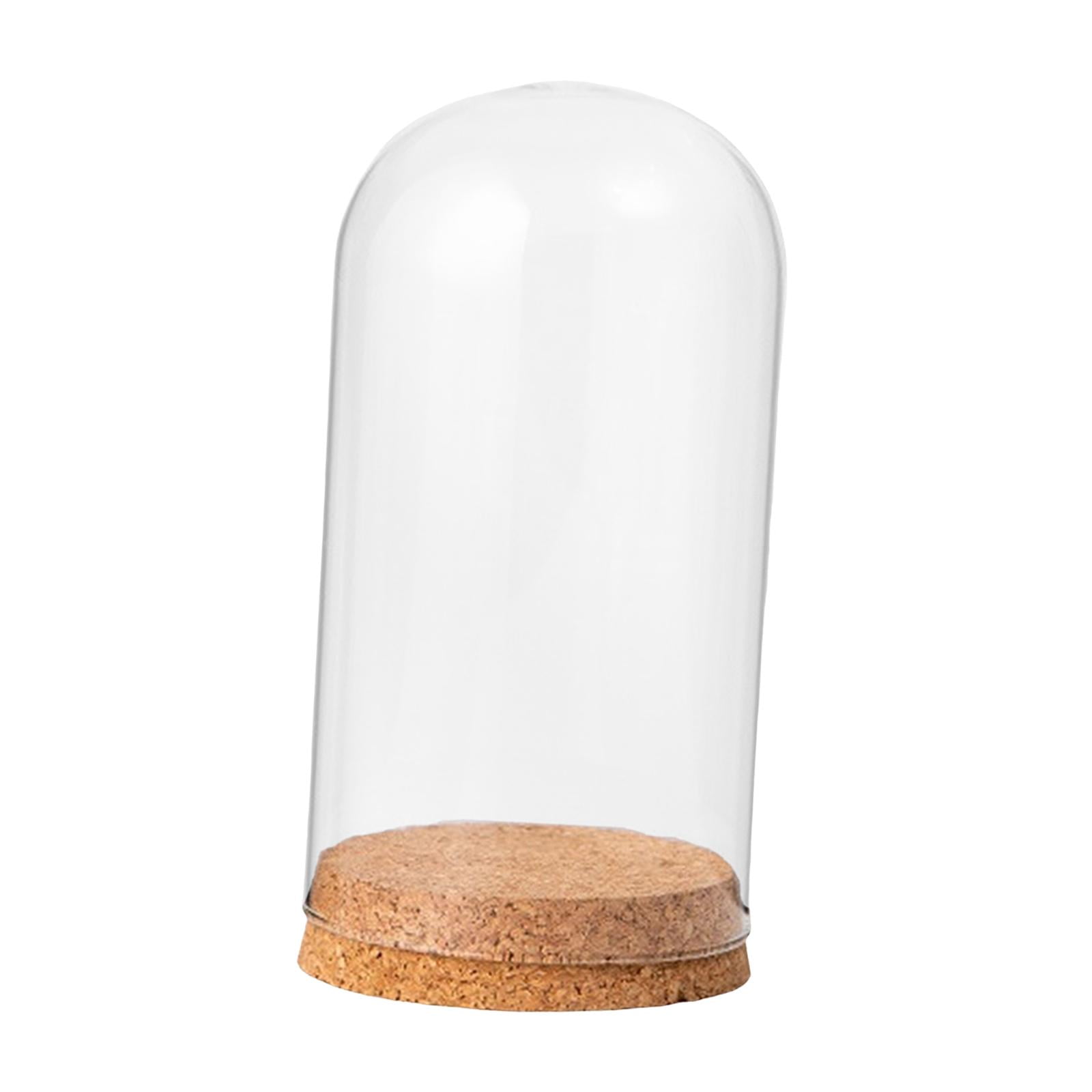 Magideal - Cubierta De Campana De Exhibición De Cúpula De Vidrio, Frascos De Botellas De Vidrio Diy Con Tapón De Corcho, Cúpula De Campana De Exhibición De Vidri 9cmx12cm