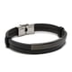 thumbnail image 2 of Pulsera hombre cuero liso con placa acero negro, 2 of 7