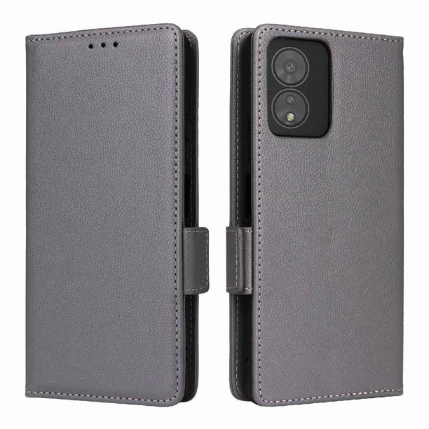 Funda Cartera para Boost Mobile Celero 5G SC Tapa Flip con Ranuras y Soporte Gris