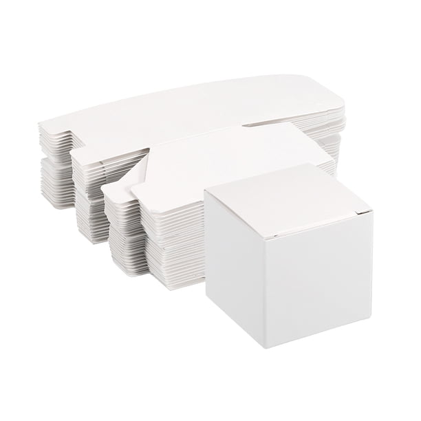 Cajas de cartón de papel Caja de regalo de papel Blanco 2x2x2 pulgadas para envolver regalos 15 piezas