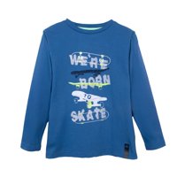 Pillin - Polera Niño Manga Larga Estampado Skate Azul
