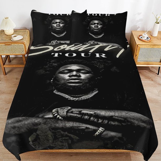 Rod Wave Bedding Set Duvet Cover Comfortable and Lightweight Cartoon Bedding 3 Piece Bed Set