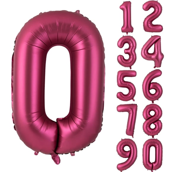 Globo de Foil Número 0 Burdeos 40" para Fiesta Yeodong