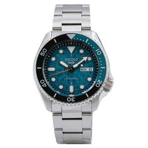 Reloj Seiko 5 Sports Skx Style Stainless Steel Transparent Teal Dial Automatic Srpj45K1 100M Men'S Watch