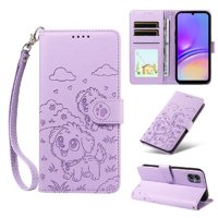 Funda Billetera Foxdock Compatible Con Samsung Galaxy A05, Diseño Perrito Tierno, Ranuras Para Tarjetas Y Soporte Plegable