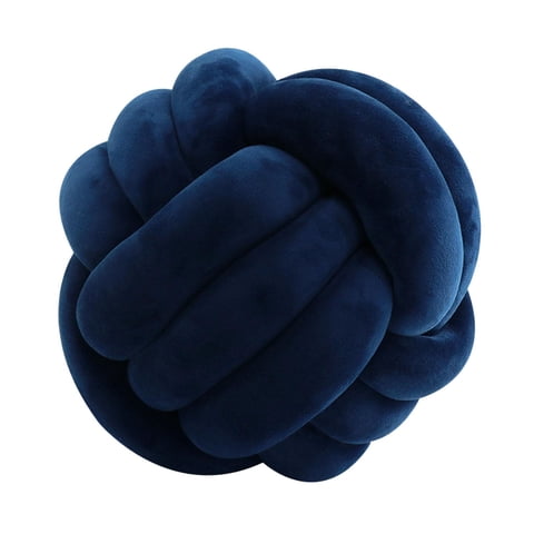 Magideal - Nudo Almohada Bola Gruesa Cómoda Almohadas Anudadas Para Sala De Estar Hogar Sofá Azul Marino