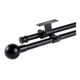 thumbnail image 1 of Set Doble De Barras Para Cortina Extensible 120-210 Cm De Metal Diámetro 16/19 Mm Soporte De Techo Terminal Bola Color Negro, 1 of 4