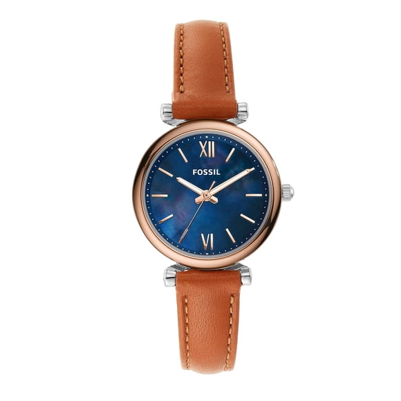 Reloj Fossil Carlie Mini ES4701 de piel de acero inoxidable