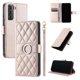thumbnail image 1 of Funda Acolchada con Anilla y Correa para Samsung Galaxy S21 FE Slots para Tarjetas Oro rosa, 1 of 5