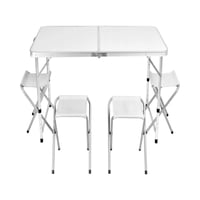Northwest - Mesa Aluminio Plegable 120X60X69 Blanca + 4 Pisos Blanco Tamano Unico