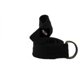 thumbnail image 1 of Cinturón PRASM con anillas en D, tela negra, 45 cm de longitud, unisex, 1 of 3