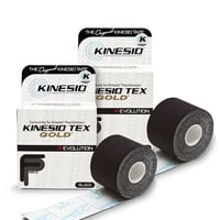 Cinta Deportiva Kinesio Taping Tex Gold Fp Negra De 5 Cm X 5 M, Paquete De 2