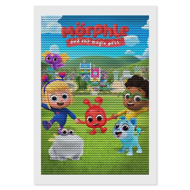 Morphle y las Mascotas Mágicas Kits de Pintura de Diamantes para Adultos 5D DIY Diamond Art Kits Full Drill Diamond Dots para Regalo Decoración de Pared y Relajación Artes de Gemas 20*30cm
