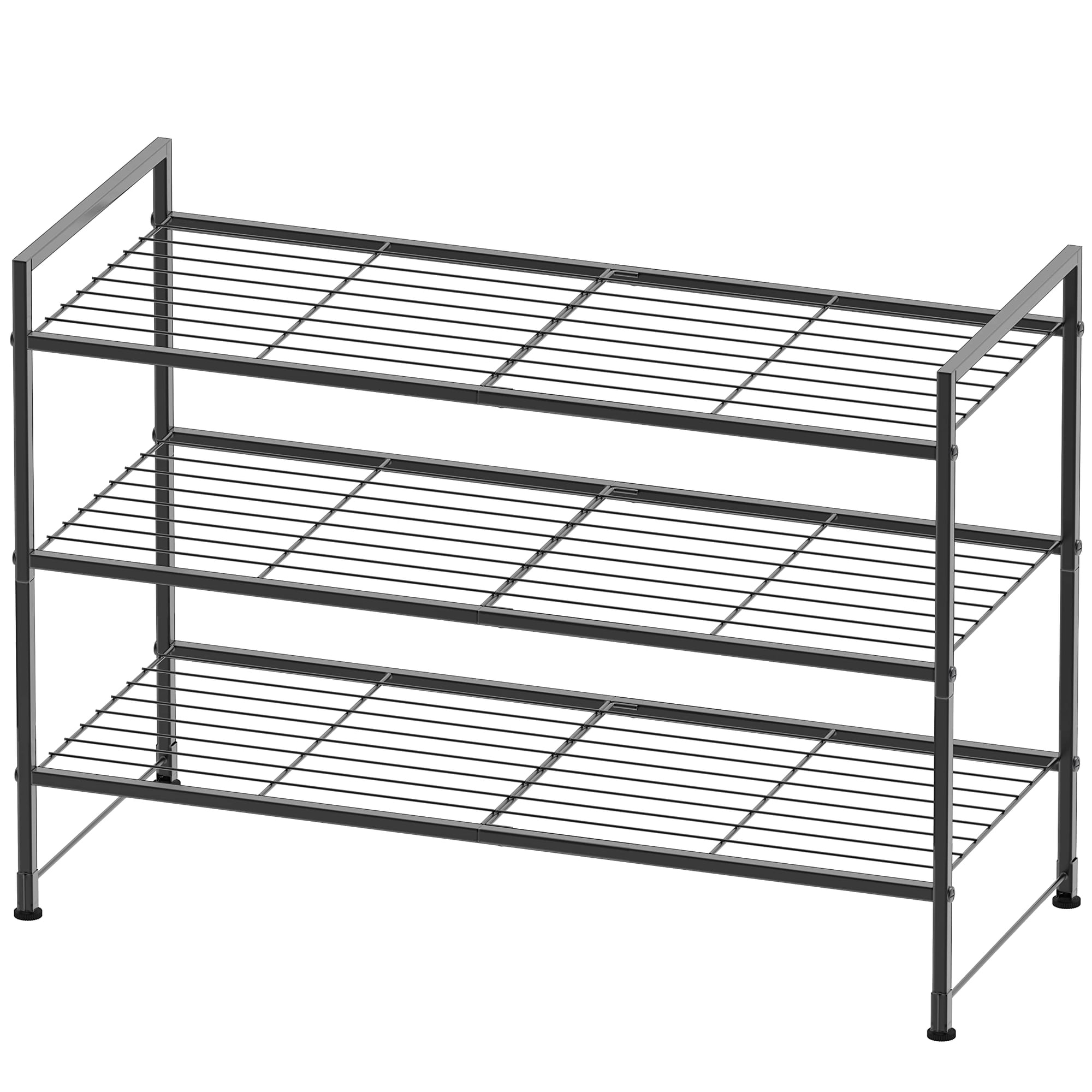 Zapatero Simple Houseware, 3 Niveles, Apilable, Metal Negro