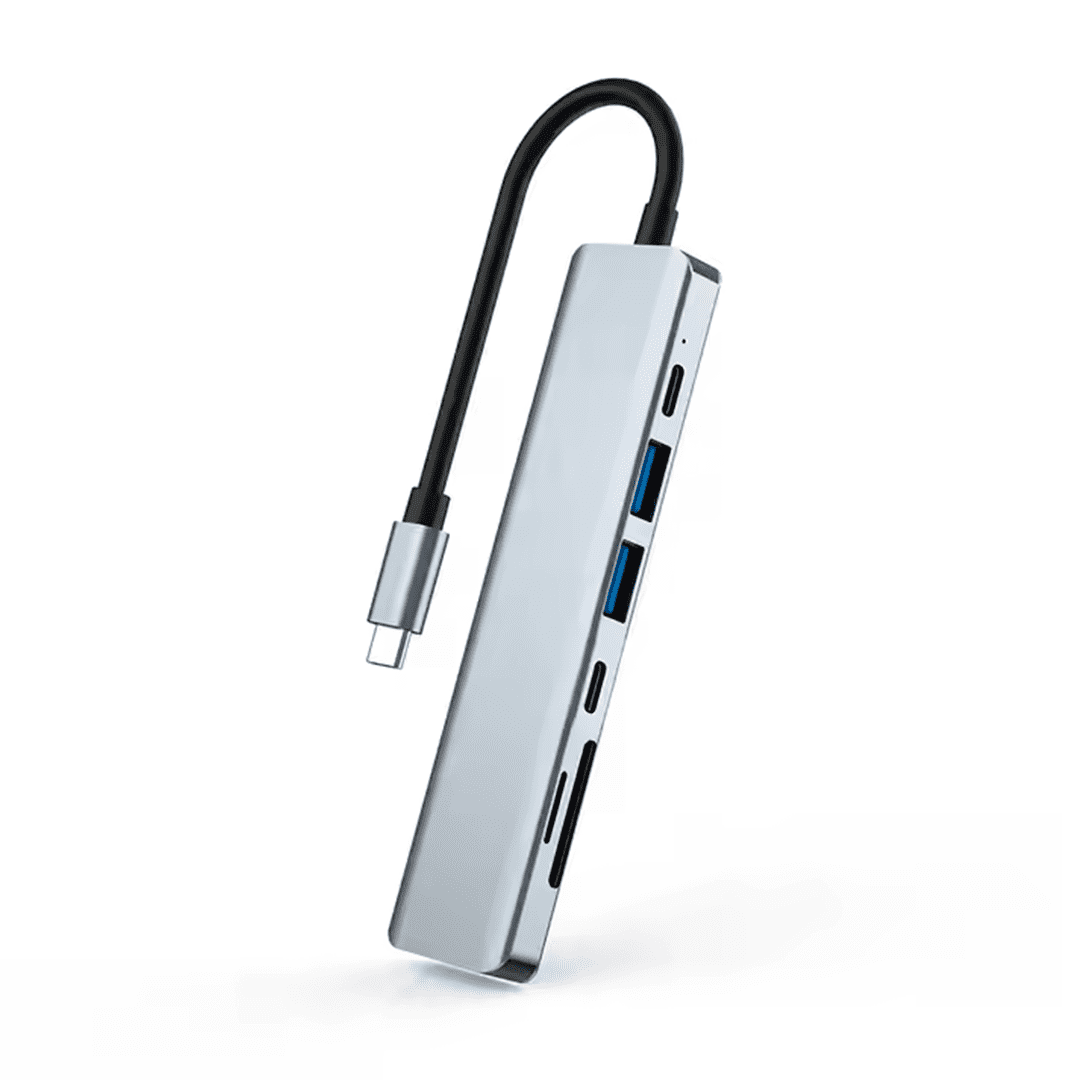 Genérico - Lector Adaptador Hub Type C 7 En 1 Usb 3.0 Hdmi 4k Multipuerto Usb