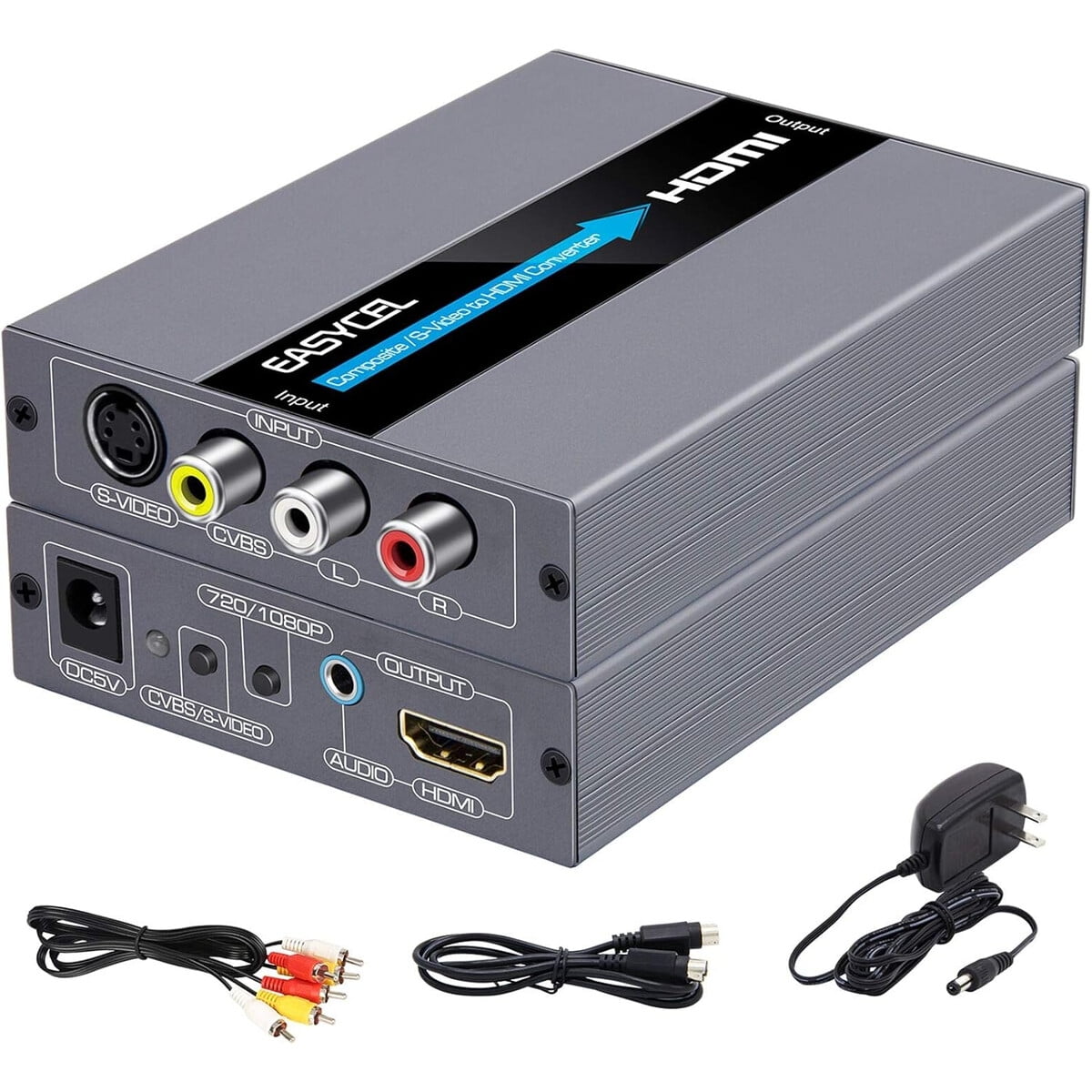 Conversor Rca Svideo A Hdmi Easycel 720p 1080p Av Cvbs