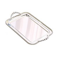 Bothyi - Bandeja Para Servir Con Asas, Elegante Bandeja De Tocador Para Cocina, Mesa De Café, Fiesta, Plateada