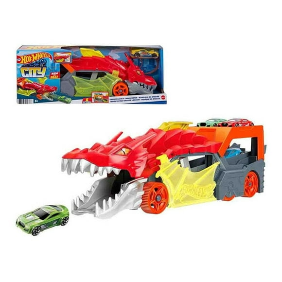 Hot Wheels City Pista de Juguete Remolque de Dragón