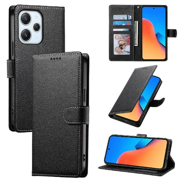 Funda para FOXDOCK Xiaomi Poco M6 Pro 5G– Cuero Premium, 3 ranuras para tarjetas, Protección contra impactos