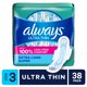 thumbnail image 1 of Toallas Always Ultra Thin Talle 3 Extra Largas Sin Aroma 38, 1 of 3